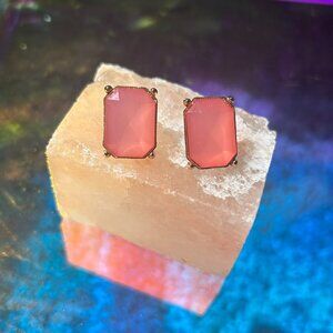 Pink Lemonade Rectangle Gem Earrings